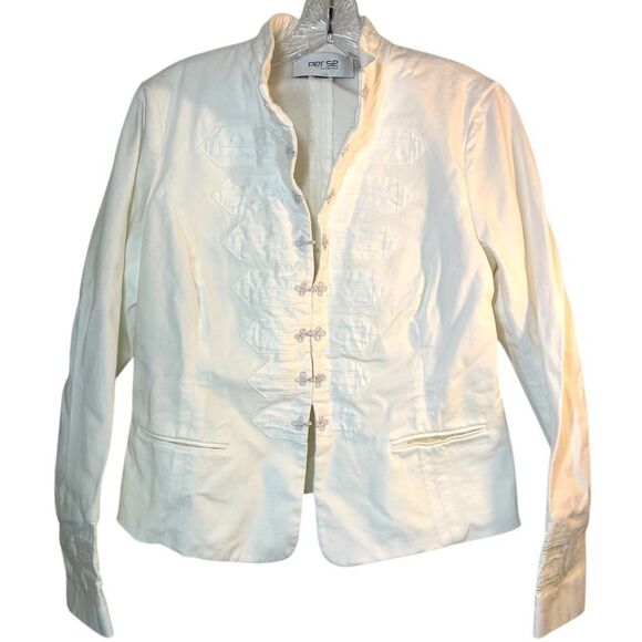 Carlisle per se womans blazer 8 white asian hook knot coat layer luxury - Picture 1 of 10